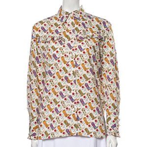 Sandro printed mock neck blouse
